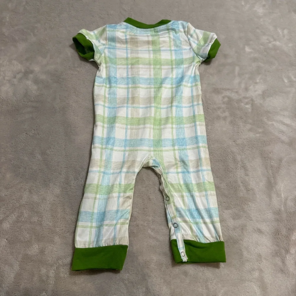 NWT Marie Nicole Romper smocked Easter peach embroidered Spring Outfit 6-12 mths